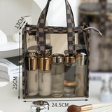 Sac de lavage portable 26x26x1.5cm sac cosmétique transparent sac à cosmétiques de grande capacité pour le voyage sac de plage