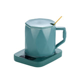 Sous-verre chauffant thermostatique accompagné d'un mug en céramique 55 degrés Celsius Mug chaud pour le bureau et la maison