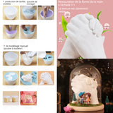 Kit moulage main couple kit de moulage d'une main avec base de sculpture et peintures cadeau mariage personnalisé kit moulage 3D