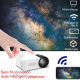 Vidéoprojecteur 1080P 10.1cm x7.8cm x4cm alimenté par USB projection portabilité WiFi bluetooth support mise point électrique TV