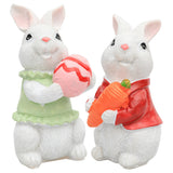 Paire d'ornements de Pâques lapin mignon Décoration de maison Modèles d'animaux Résine Artisanat Décorations d'intérieur
