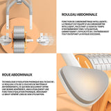 Roue abdominale plank ab pour core trainer roue abdominale à rebond automatique rouleau 4d avec support de coude comprend un tapis