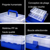 Boîte de matériel de pêche 29x17x14cm lua bait fishing tackle box multifunctional folding fishing box multilayer boite de rangement