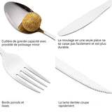 Ensemble couverts 48 pcs acier inoxydable avec couteau steak pour 8 personnes comprend couteau cuillère fourchette avec boîte