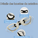 Lunettes de natation 170x38mm lunettes de natation HD unisexes en silicone étanches avec bouchons d'oreilles style compétition