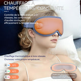 Masque pour les yeux 3D en mousse à mémoire avec compresse chaude et massage rechargeable réglable massage des yeux se détendre
