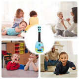 Ukulélé 36x12x4.5cm jouet instrument de musique guitare pour enfants cadeau motif animal éléphant bleu mini-guitarejouets de guitare