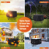 Housse de protection 85x40cm 420D oxford housse de barbecue pour poêle à feu rond d'extérieur imperméable et résistant au soleil