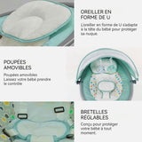 Transat bebe electrique balancelle bébé avec bluetooth réglage à cinq vitesses pare soleil moustiquaire avec télécommande pliable