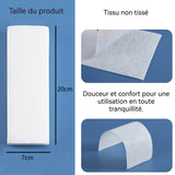 Bandes de cire 20x7cm 100 morceaux de papier d'épilation jetable pas facile à déchirer épilation douce tissu non tissé épais