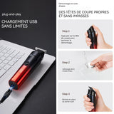 Tondeuse a cheveux avec 4 peignes limites afichage numerique netoyeur chargement USB afichage numerique silencieux electriques