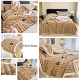Couverture 200x180cm plaid canape multifonctionnelle en vison doré absorbant l'humidité et respirant doux et agréable pour la peau
