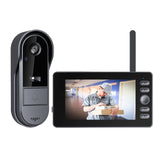 Sonnette sans fil Écran de 4,3 pouces IPX65 batterie de 1800 mAh stockage de 32 Go interphone vidéo objectif grand angle noir