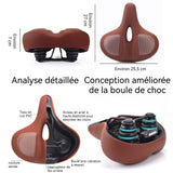 Selle de vélo 825g USB Avertissement phosphorescent Respirant Absorbeur de chocs Imperméable Résistant à l'usure selle vélo confort