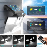 2 pcs Lampes solaires extérieures 333LED Lampes solaires extérieures Trois têtes Lumière solaire étanche IP65 Projecteur solaire