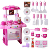 uisine enfant 37X21X47cm Jouet de cuisine vaisselle table éclairage musique simulation ustensiles cuisine avec des effets sonores