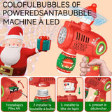 Machine à bulles 21 trous machine à bulles de noël jouet bulles rotatif lumière du père noël cadeaux de noël pour filles et garçons