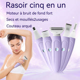 Épilateur 5 en 1 600mah épilateur femme appareil d'épilation multifonctionnel tondeuse étanche filet à couteau courbé humide et sec