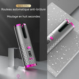 Fer à friser 5000mah largeur du conducteur thermique 16-20 mm fonctionnement du bouton d'affichage à led du fer à friser automatique