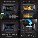 Caméra de recul 7 pouces 2+64 Go USB autoradio bluetooth 5,1 autoradio double din compatible avec carplay sans fil et radio AM/FM