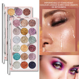 Palette de fards à paupières 18 couleurs imperméable et résistant à la transpiration palette d'ombres à paupières pour la scène