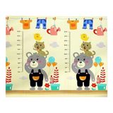 Tapis de jeu pour enfant 1,5x1,8 m pliable antidérapant avec fonction de mesure hauteur tapis pour enfant pour chambre d'enfant