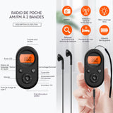 Mini radio portable 500mah écran lcd USB chargement 3 méthodes de recherche am/fm radio de poche avec casque filaire pour sport
