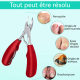 oupe-ongles 12,5x6,5cm rouge coupe-ongles à bec de faucon acier inoxydable de haute qualité 50 tampons à ongles avec dissolvant