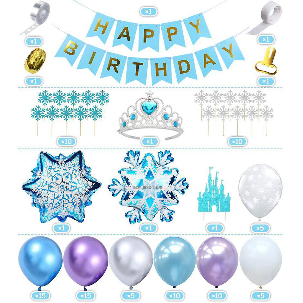 Décorations d'anniversaire Jeux Thème glace et neige Bannières de ball –