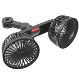 Ventilateur de voiture double tête 3 vitesses réglables 5 pales rotation à 360 degrés refroidissement efficace voyagez au frais