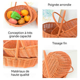 Panier de pique-nique 34,5x26,5x12cm grande capacité panier de pique nique panier de plage panier pique nique corbeille a fruits