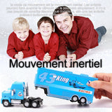 Jouet camion porte-conteneur alliage multifonctionnel 2 en 1 modèle voiture remorques surbaissées transporteurs cadeaux enfants