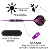 Fléchettes 15,6 cm 3 pièces Tige en alliage d'aluminium Avec boîte de rangement Convient aux cibles rigides Flechette Pointe Acier