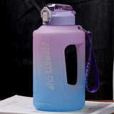 Tasse d'eau 1,5 l, bouteille d'eau graduée portable de grande capacité, tasse d'eau de gymnastique, bouteille d'eau graduée