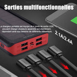 Batterie externe 20000mah 6w chargeur solaire portable chargement sans fil avec 4 usb sorties et 2 entrée avec lumière de camping