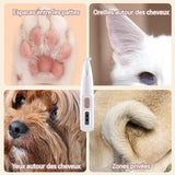 Tondeuse pour Chien 5W 16x3cm Tondeuse à poils d'animaux rechargeable et étanche Soins des pieds Taille de petite surface blanc