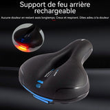 Selle de vélo 740g Hollow Breathable Waterproof  Shock Absorbing Rounded Rear Seat Charging Tail Lights selle vélo confort