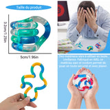 Tangle 3PCS multicolore twisty toy pour adulte et enfant twister anti-stress twister fidget toy main tangle toy tangle fidget
