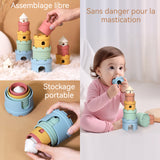 Jouets de construction de château TD® en silicone doux perception des couleurs ensemble de blocs de construction Facile à ranger