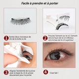 Faux cils 12 mm magnetique avec boîte de rangement et miroir épais naturel réutilisables matériaux naturels cils magnetique portable