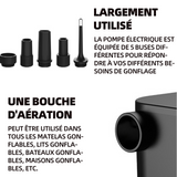 Pompe à air 2500mAh pompe à air électrique avec 5 buses gonfleur électrique gonfleur matelas gonflable pour activités de plein air