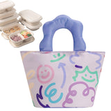 Sac Isotherme Repas 30x20x15cm Adorable boîte à lunch aux motifs de personnages amusants Imperméable légère et réutilisable Violet