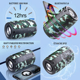 Enceinte bluetooth 1800 mAh BT 5.0 mini haut-parleur bluetooth enceinte sans fil IPX5 etanche haut-parleur bluetooth camouflage