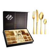 ouverts de table 24 pcs pour 6 Personnes Ensemble de Ménagère Couverts Table Acier Inoxydable Comprend Couteau Fourchette Cuillère