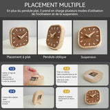 Réveil en bois aiguille classique simple et compact décoration de la maison horloge à aiguilles peut être accroché et placé