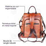 C Sac à dos en cuir de vache pour femmes 32x16x32cm étanche grande capacité avec poignée imprimé sac de voyage sac à dos décoratif