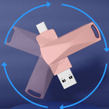 Clé USB haute capacité de 256 Go Hi-Speed 3.0 USB Corps en métal rose élégant et durable pour smartphones, tablettes et PC