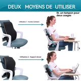 oussin voiture conducteur 45x40x13cm support lombaire de voiture en mousse à mémoire de forme dossier ergonomique siege coussin