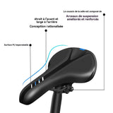 Selle de vélo 290g Ergonomique  Imperméable  PU  Absorbant les chocs  Résistant à l'usure  Résistant aux taches selle vélo confort