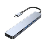 Station d'accueil USB 3.0 HUB 7 en 1 HDMI 4K 30 Hz Charge rapide PD100W Emplacement pour carte double SD/TF Adaptateur de moyeu